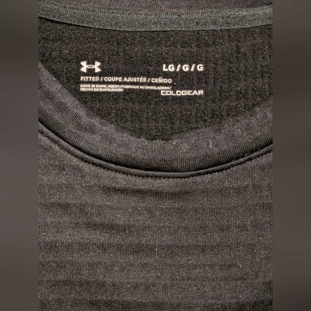 Under Armour UA Base 2.0 ColdGear Fitted Crew Shirt Men's Large Black - Picture 3 of 7